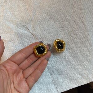 Elegant Gold and Black Earrings